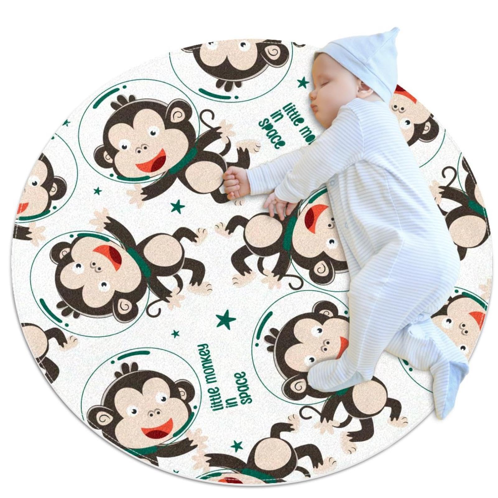 Tapis de salle de bain antidérapant rond 1m décoratif chambre