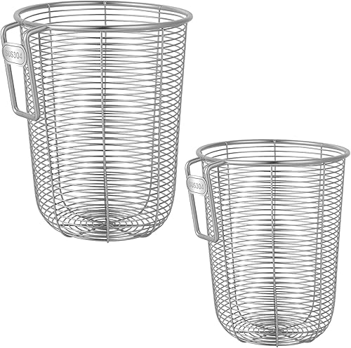 Donxote Juego de 2 cestas de acero inoxidable para lavavajillas, estante de secado de utensilios y organizador de cocina para limpiar, secar y