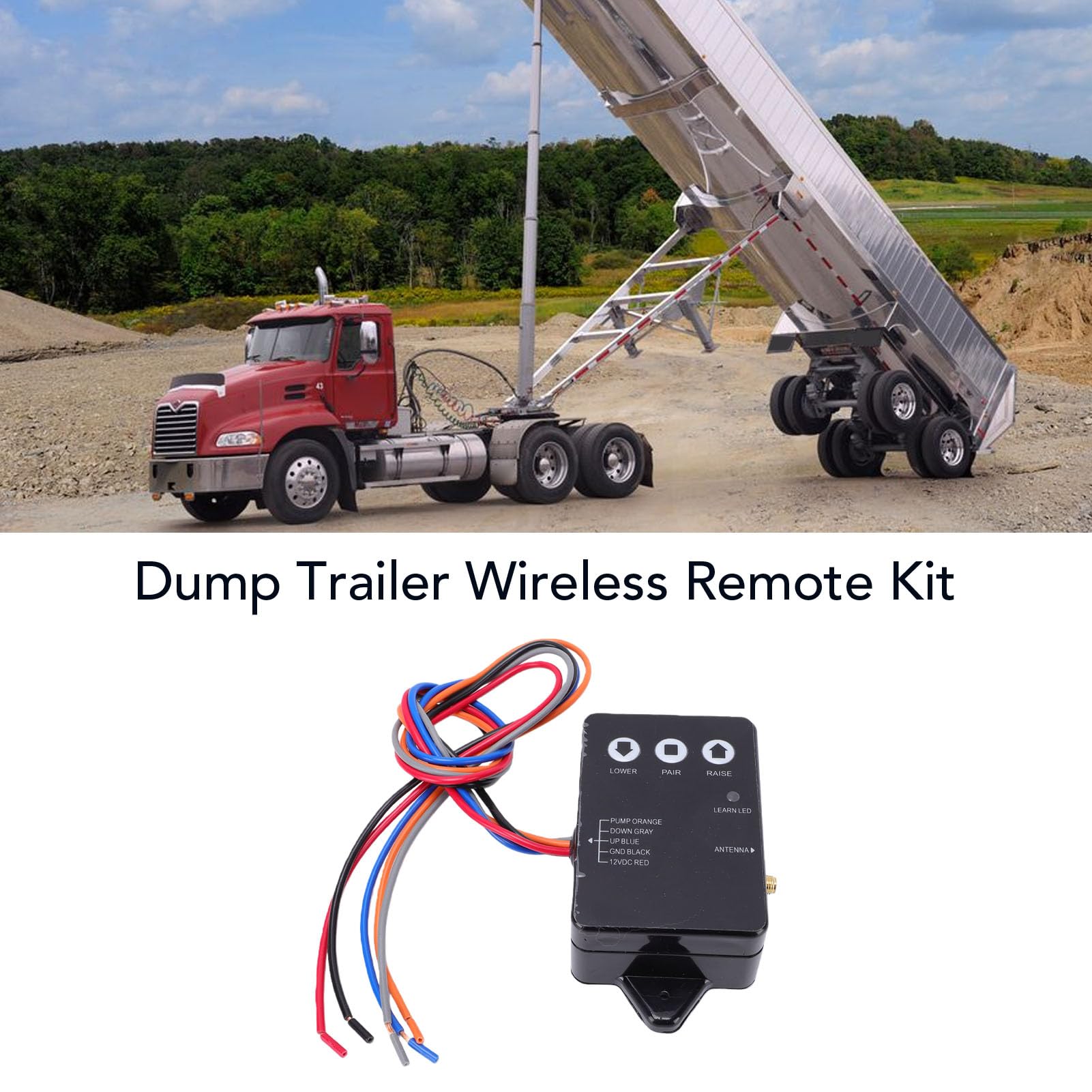 KIMISS Pompa Idraulica con Telecomando Wireless per Rimorchio Ribaltabile 12V IP67 100 Piedi 3 Fili 4