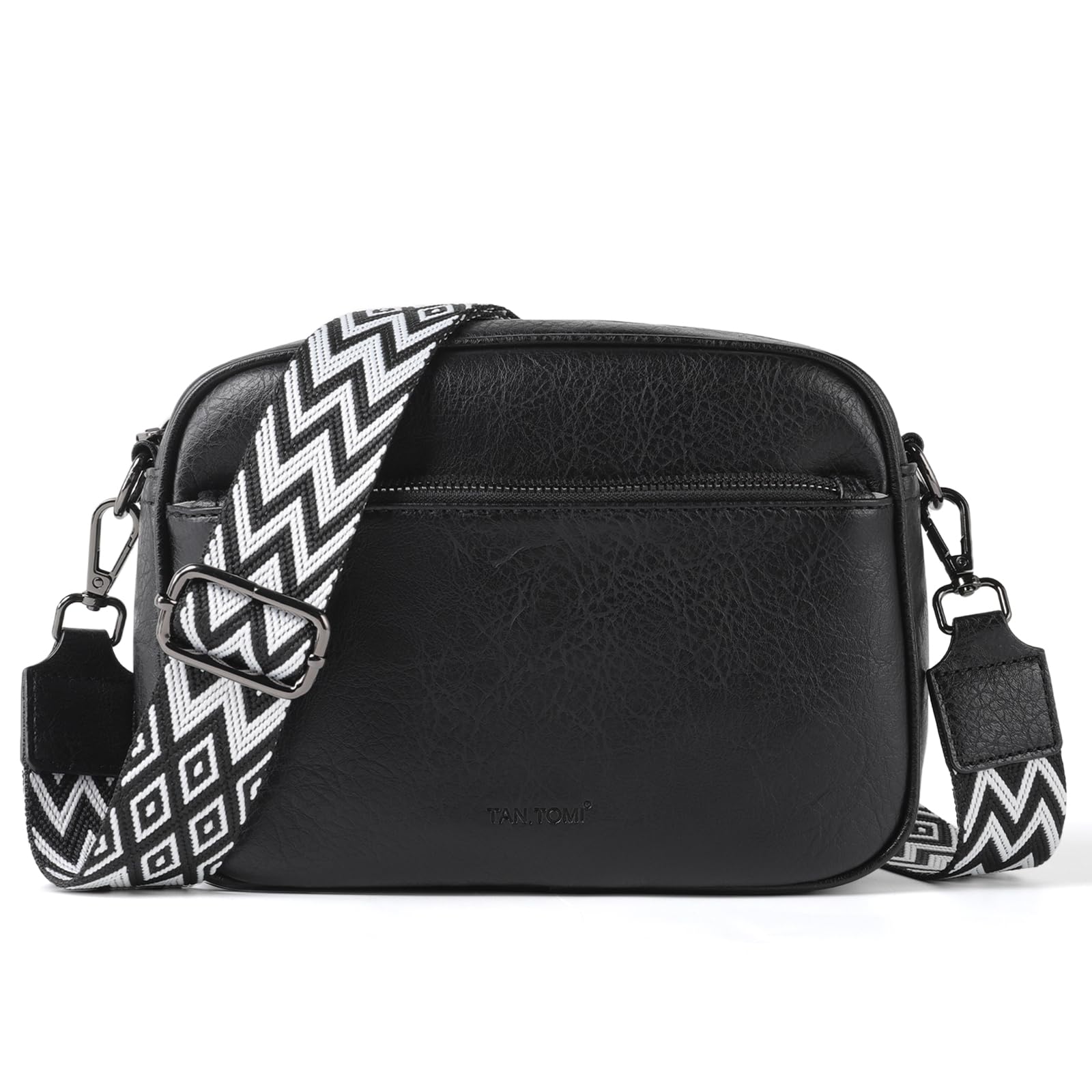 TANTOMI Crossbody Bags for Women Trendy Vegan Leather Crossbody Purses for Women Small Shoulder Bag Handbags with Wide