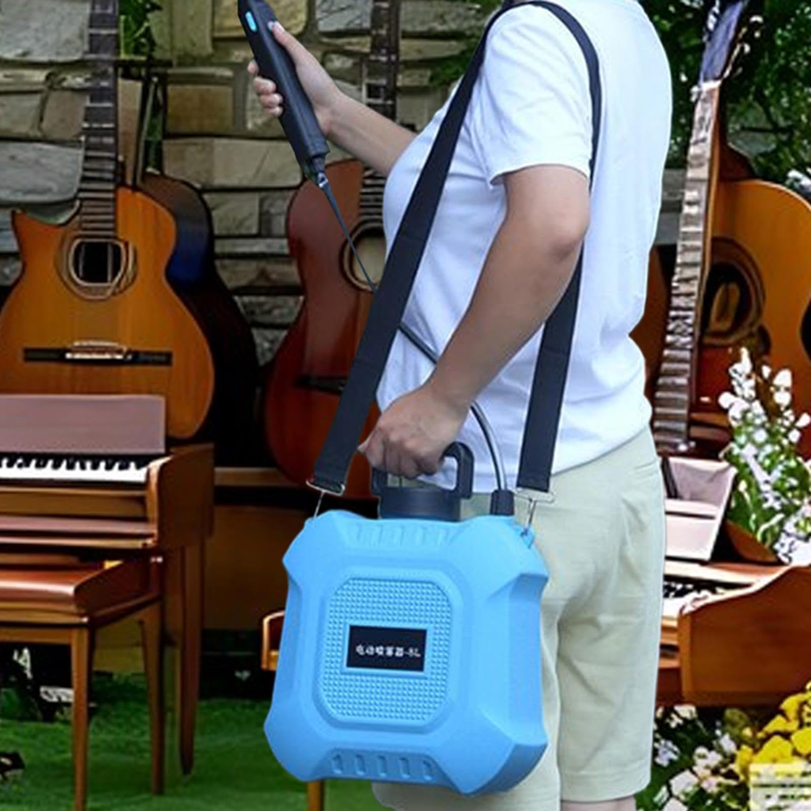 Spruzzatore a Batteria Serbatoio 5/8 L Spruzzo Regolabile | Grande Serbatoio d'Acqua Pompa Elettrica Spruzzatore per Cortile Patio Nebulizzazione Esterna Pulizia Lavaggio Auto