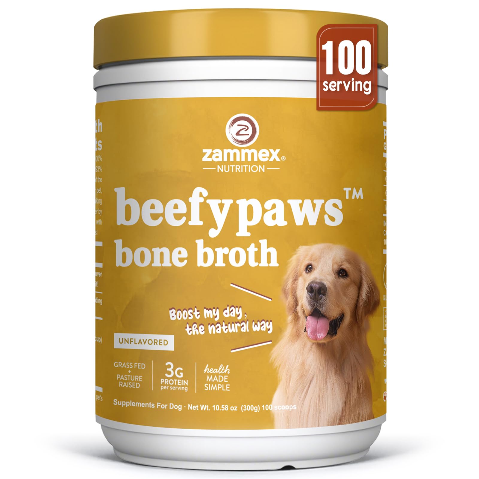 Zammex Grass-Fed Beef Bone Broth Powder