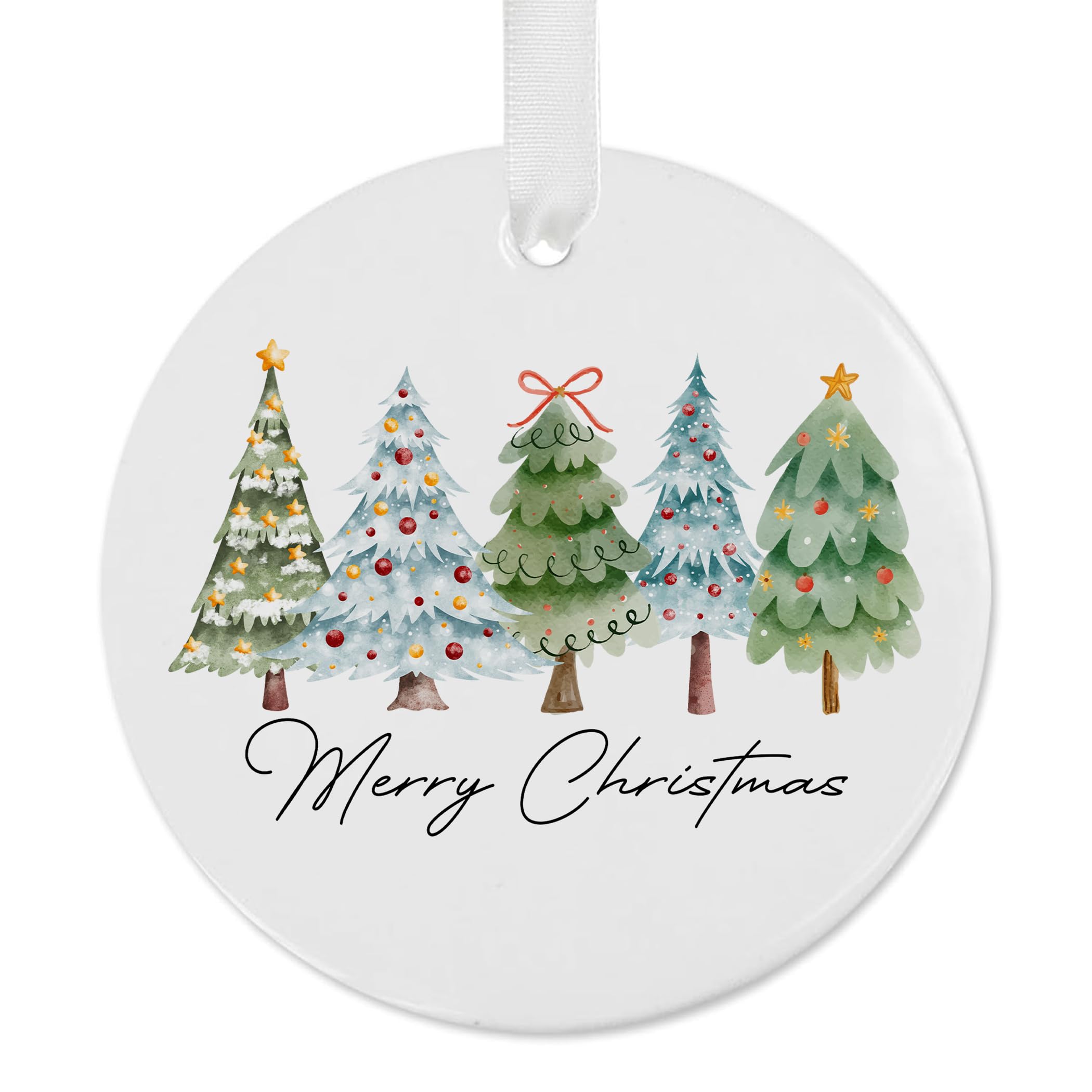 Décoration sapin de Noël céramique aquarelle SWITHOM 8,9 cm