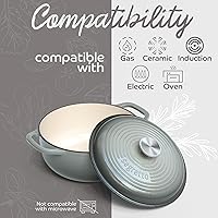 Vista 37 de Segretto Cookware Enameled Dutch Oven Pot with Lid Rosso (Gradient Red) 1.7 Quarts Cast Iron Dutch Oven with Handle 1.7 qt Enamel Small Cast Iron