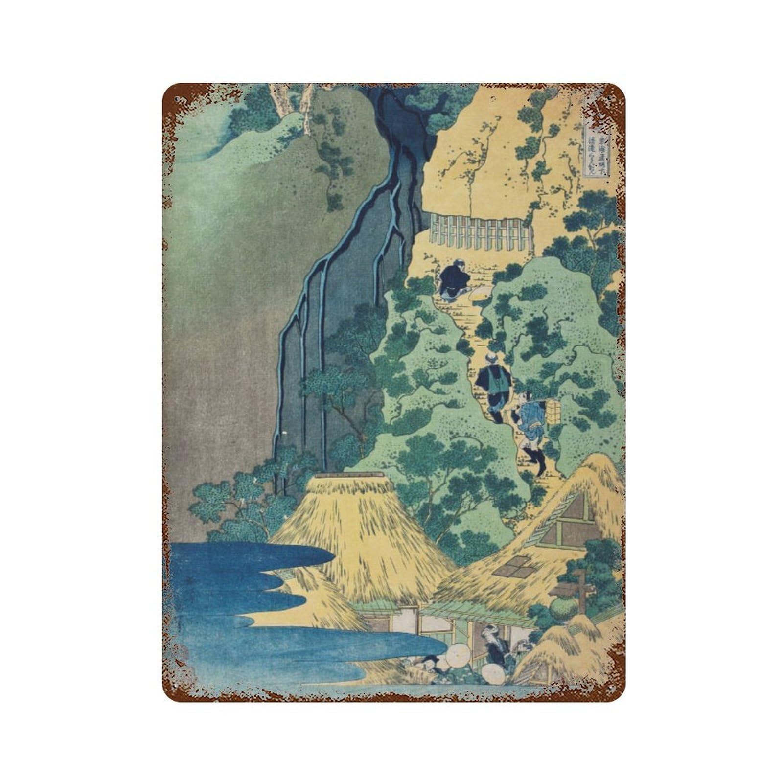 xiaoxiaoshen Hokusai Japanese Woodblock Japan Wall Decor Art Metal Tin Poster Modern Home Decor Art Home Bar Shop Decorations Vintage Sign 40x30cm