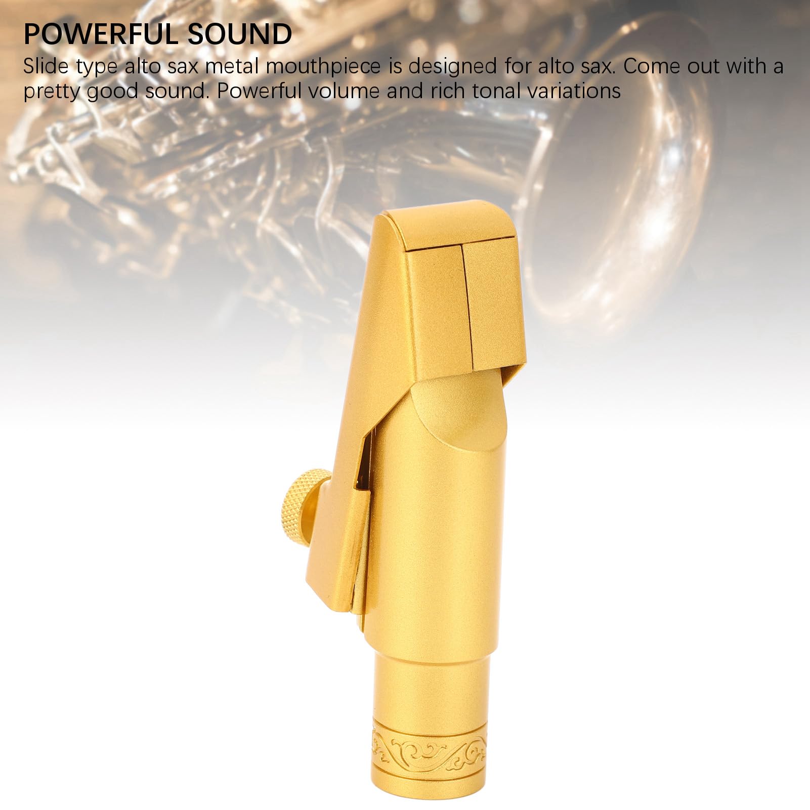Boquilla para saxofón alto con tapa, de metal de latón Eb 5C, repuesto para profesionales principiantes, cubierta deslizante esmerilada