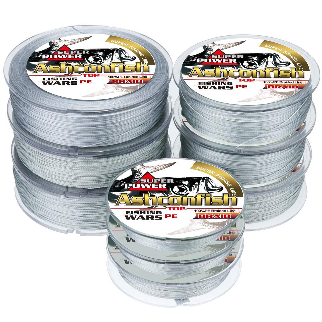 Ashconfish Braided Fishing Line- 4 Strands Super Strong PE Fishing Wire Heavy Tensile for Saltwater & Freshwater Fishing -Abrasion Resistant - Zero Stretch- 100M/109Yards 35LB Gray โ image 1