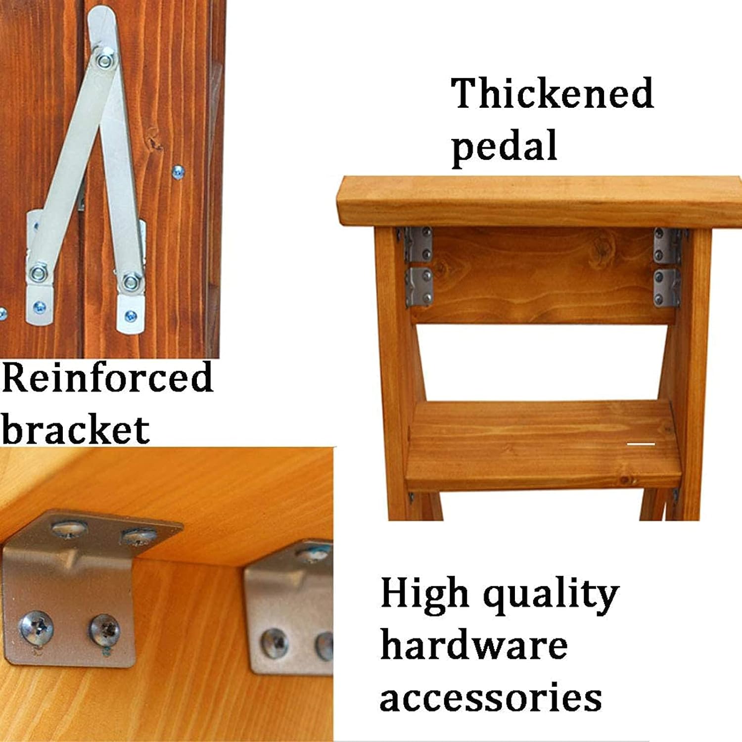 DASHADAO Indoor Climbing Stool,5-Steps Stool Wooden Widened Household Foldable Staircase Stair Chair Plant Racks Portable Stepladder Lightweight Garden Tools image 4