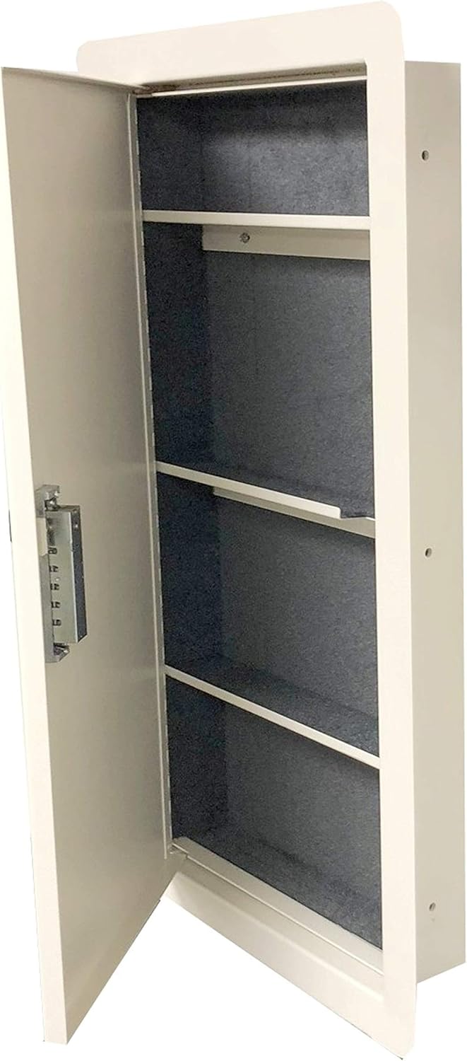 V-Line Quick Vault XL Locking Storage for Guns & Valuables, Ivory durable textured powder coat, 14" W x 28"H x 4" D