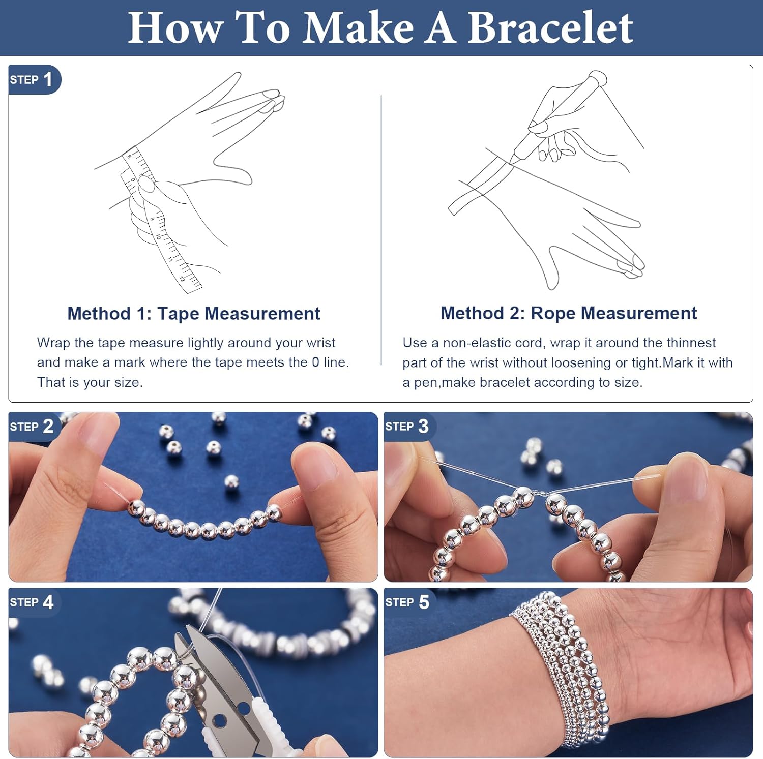 300pcs Silver Beads 4mm Round Smooth Spacer Mini Seamless Brass Beads for DIY Crafts Jewelry Making - Image 6