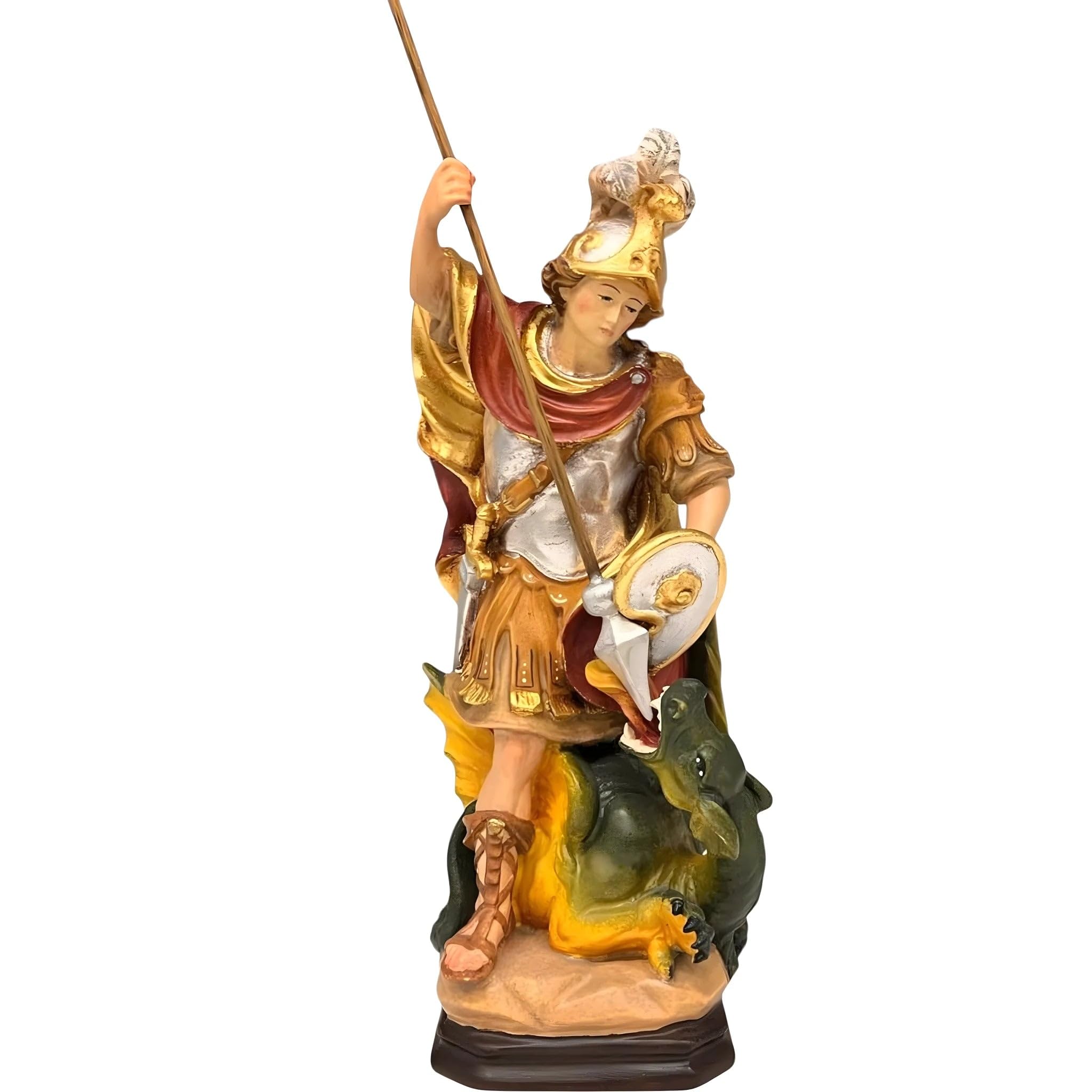 Carved Saint George Statue in Maple Wood by Dolfi