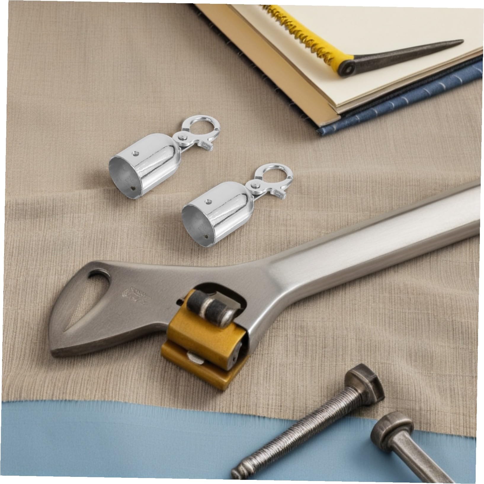 WOONEKY 12 Pezzi Ganci Metallici per Cordini con Chiusura Scatto Terminali Resistenti per Corde di Barriere e Corrimano Fissaggi Sicuri per Controllo Folla in Hotel e Aeroporti Finitura