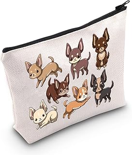 LEVLO Funny Chihuahua Dog Cosmetic Makeup Bag Chihuahua Inspired Gift Chihuahua Make Up Zipper Pouch Bag, Funny Chihuahua, Cosmetic Bag