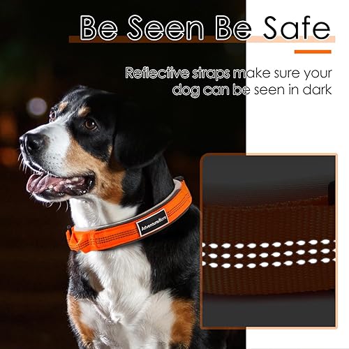 Miniatura 5 de AdventureMore Collar para perro para perros pequeños, medianos y grandes, de neopreno suave, acolchado, de nailon resistente, hebilla de liberación