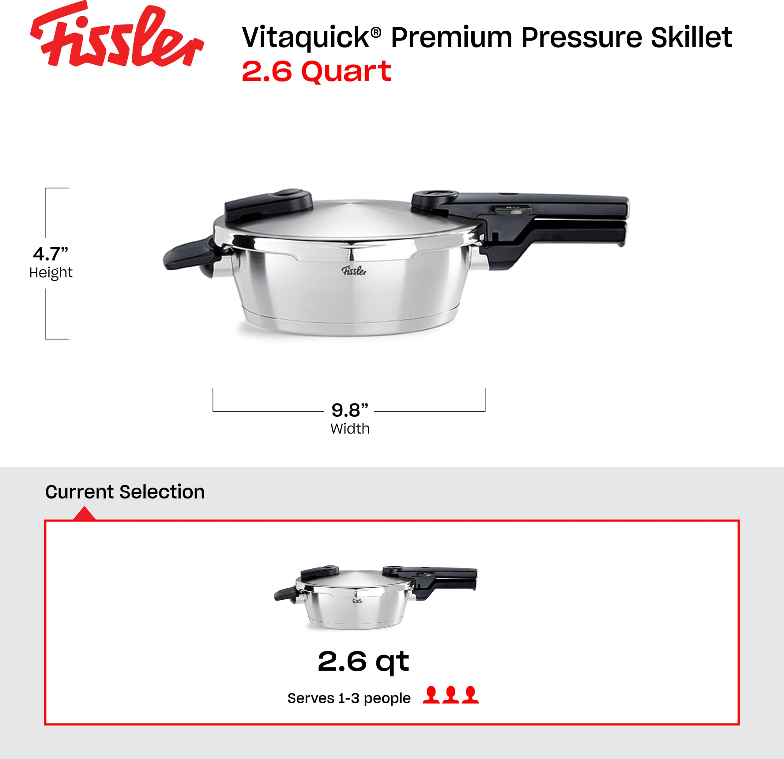 Amazon.com: Fissler Vitaquick Premium 2.6 Quart Stovetop Pressure