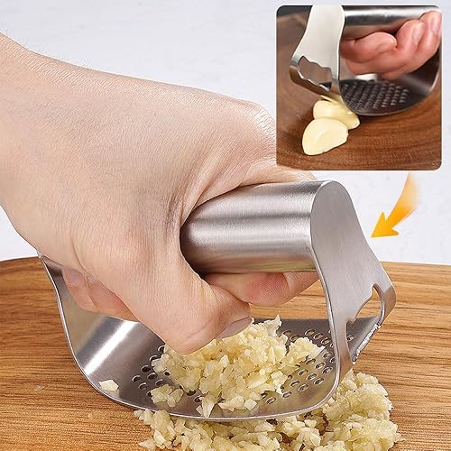 Miniatura 7 de Prensador de ajo de acero inoxidable, 2026 nuevo molinillo de ajo de acero inoxidable resistente, picadora de ajo para herramientas de cocina de ajo