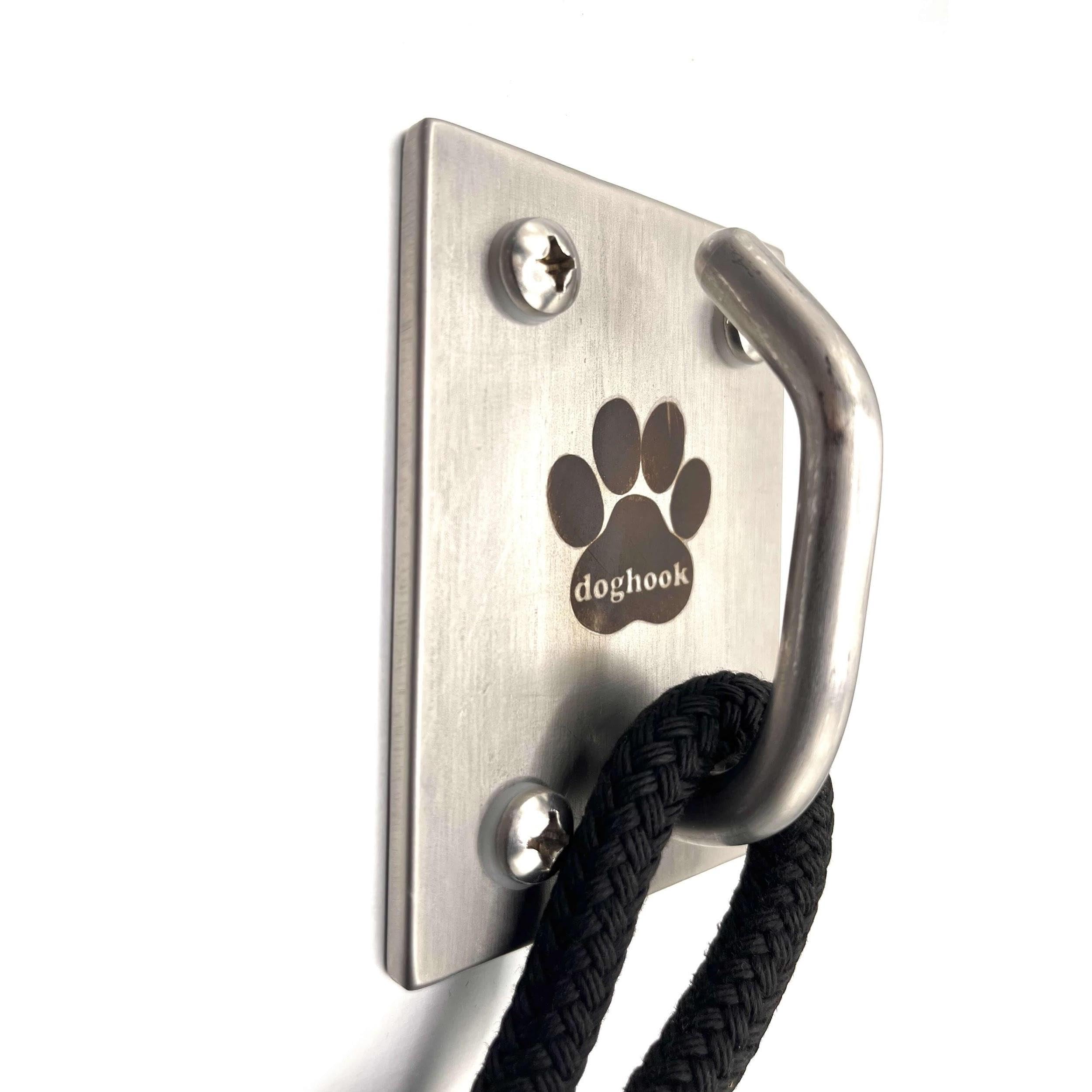 Canine Hitch- Secure Dog Leash Parking Mounted Indoor – Outdoor Wall Hook - Tie Out Stainless Steel Practical Lead Management for Home & Business,