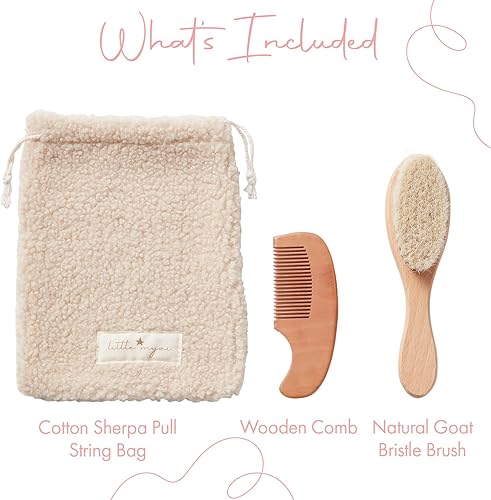 Miniatura 2 de MYZI Juego de cepillos para el pelo del bebé  Juego de cepillos suaves para bebés recién nacidos, peine y cepillo de bebé niña y niño, cepillo de