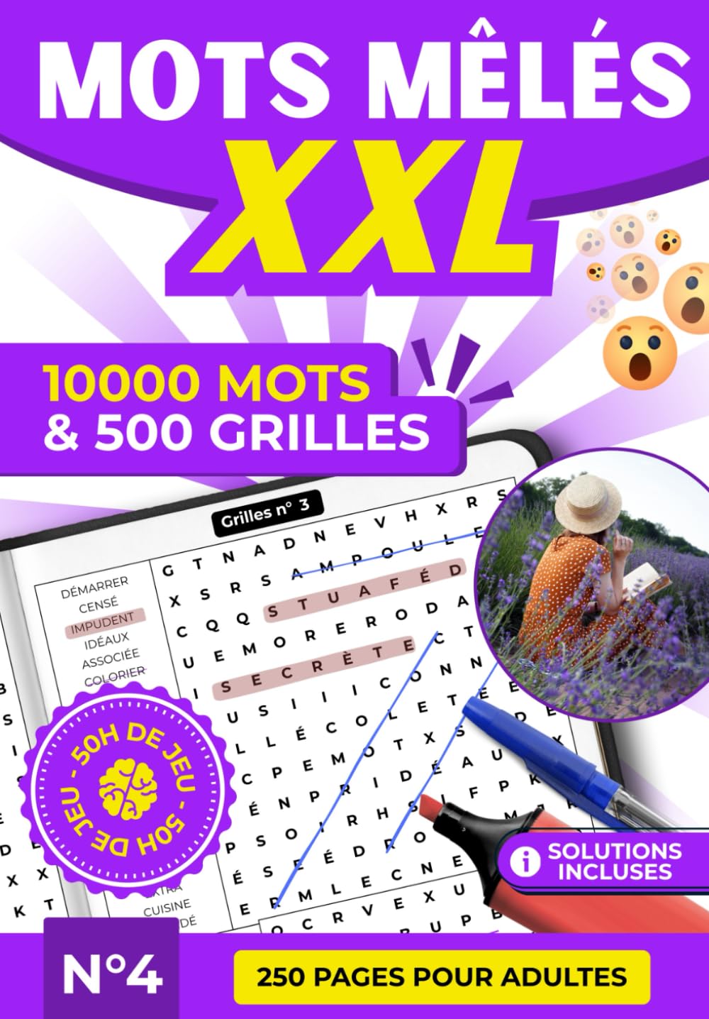 Mots Mêlés XXL – 500 Grilles Inédites et 10 000 Mots à Découvrir | Livre de Jeux de Lettres, Casse-Têtes et Détente pour Adultes, Seniors et Tous Âges ... XXL – 500 Grilles, 10 000 Mots par Volume)