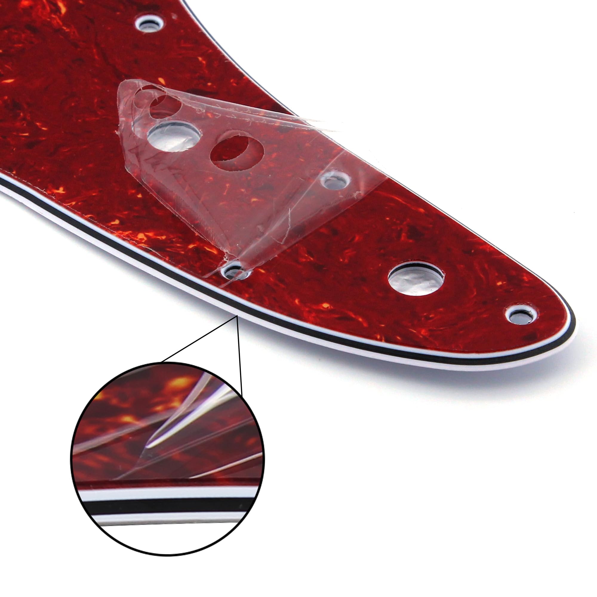 FLEOR Guitar Parts 13-Hole Pickguard Scratch Plate Fit American Made Vintage FD JM Style 65 / 60s Guitar,4-Ply Red Tortoise Shell - Image 4
