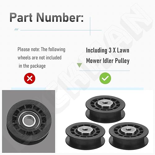 Miniatura 2 de Polea tensora para cortacésped 587973001 para Husqvarna HU675AWD, HU725AWD, HU700AWD, HU725AWD, modelos Poulan PR675AWD, PR675AWD, reemplaza