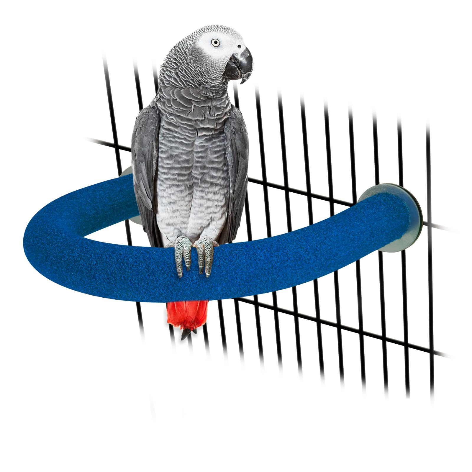 RYPET Parrot Perch Rough-surfaced - Quartz Sands Bird Cage Perches for Medium to Large Bird, U Shape Large