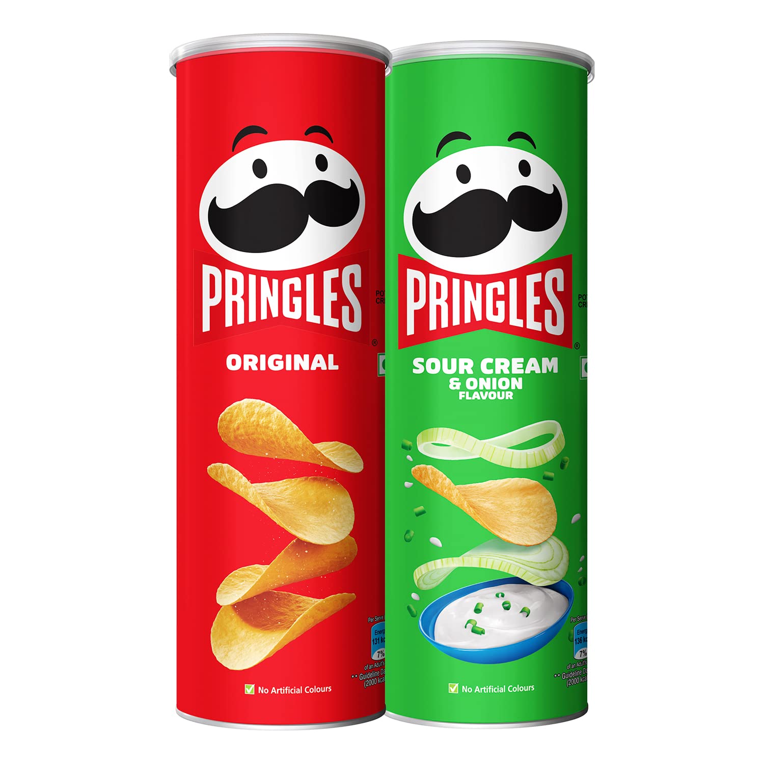 Pringles Combo Pack | Potato Chips | Classic Salted Potato Chips & Sour Cream & Onion Flavored Potato chips | Crispy Snack | Crunchy Snack for Movie Nights & Sports Binging | On-the-Go Can | 2 x 134gm (B0B714H2JZ) Amazon Price History, Amazon Price Tracker
