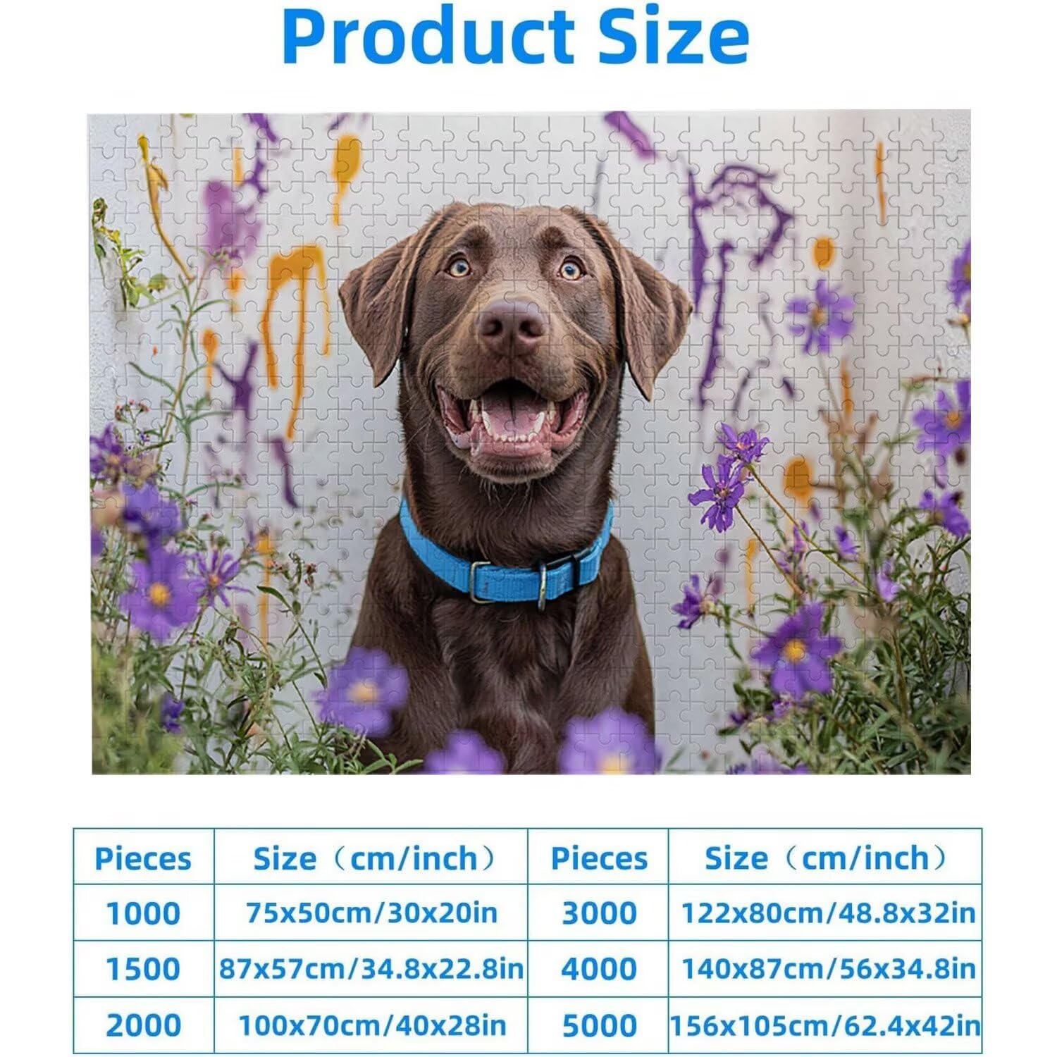 Puzzle 1500 elementów dla dorosłych puzzle dla dorosłych 1500 elementów puzzle wymagające i drażniące mózgi edukacja gra dla całości, prezenty dla mężczyzn, motyw puzzli: (kwiat pies) h-368