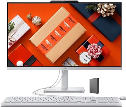Lenovo IdeaCentre 24" FHD All-in-One Desktop Computer with Office 365 for The Web 32GB RAM 2TB Storage Intel Core Wired Keyboard and Mouse Windows 11