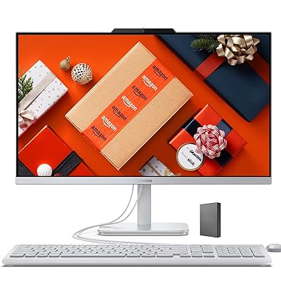 Lenovo IdeaCentre 24" FHD All-in-One Desktop Computer with Lifetime Office 365 for The Web • 16GB RAM • 1TB Storage (512GB SSD w/ 512GB External) • Intel Core • Wired Keyboard and Mouse • Windows 11