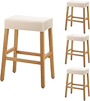 Vista 54 de YISUN Fundas de taburete rectangulares, paquete de 2 fundas elásticas impermeables para asiento de silla de montar, taburetes de bar, sillas de bar