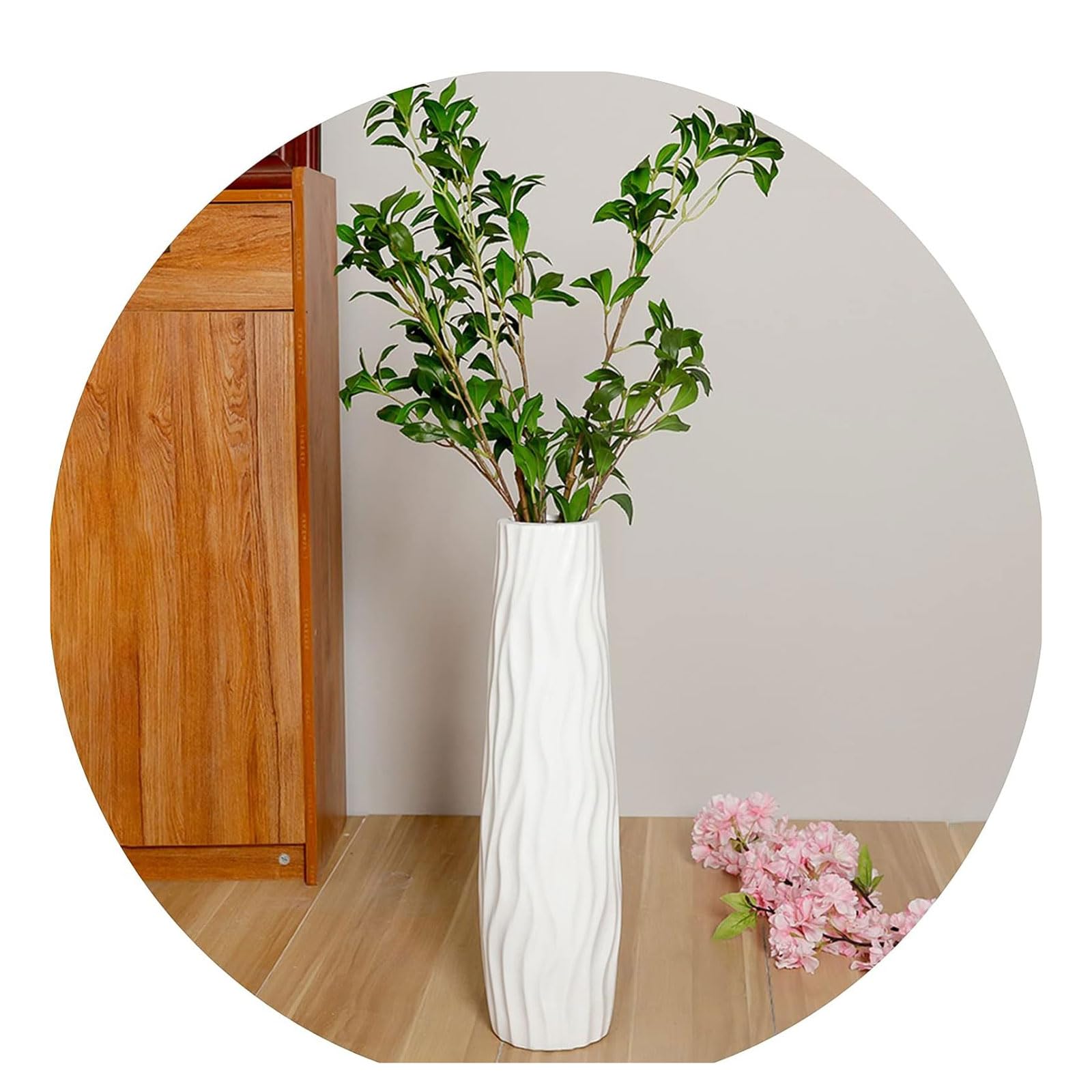 NOLLAM Jarrón Jarrón de cerámica para Suelo, Moderno, rústico, Grande, Decorativo, Soporte Alto para Flores, para Mesa de Comedor, Sala de Estar, decoración del hogar, centros de Mesa de Boda Comedor