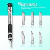 Vista 6 de FantastiCAR Juego de 29 cuchillos para manualidades, cortador de precisión para trabajos artísticos, álbumes de recortes, plantillas, modelado