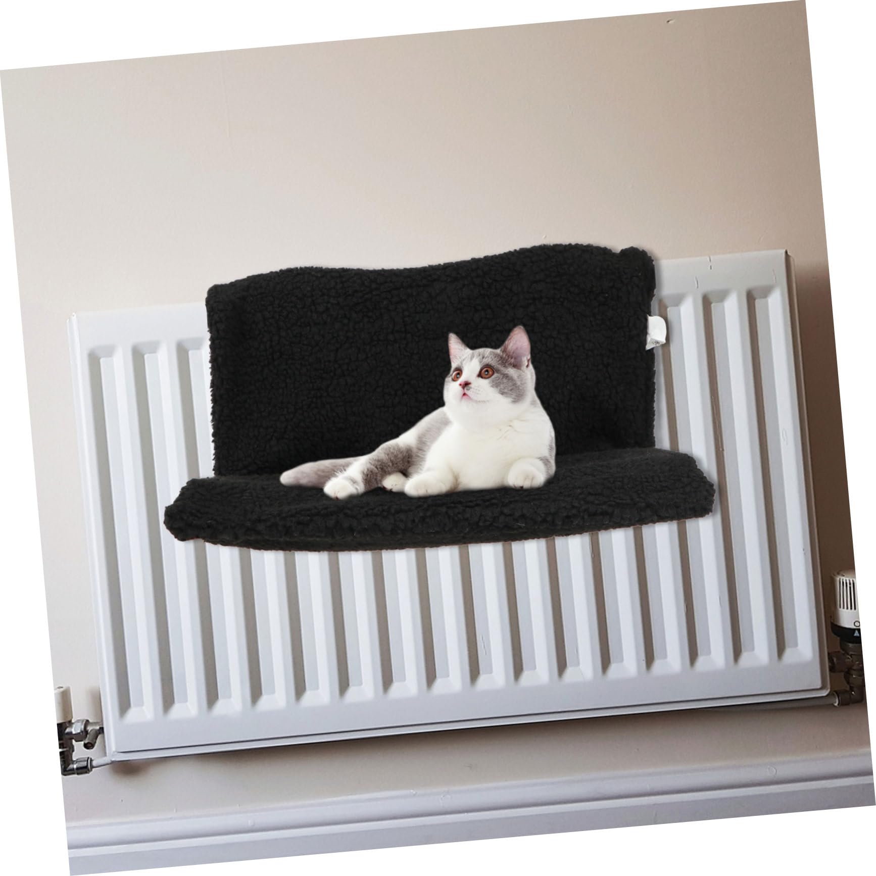 HANABASS Hamac pour Chat Chaud Noir en PP et Tissu Polyester