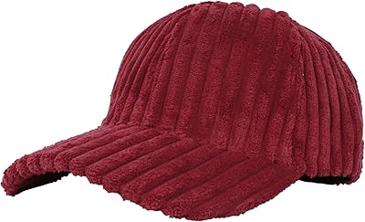 Casual Fashion Corduroy Baseball Cap Hat Sun Protection Visor Cap for Women, Claret