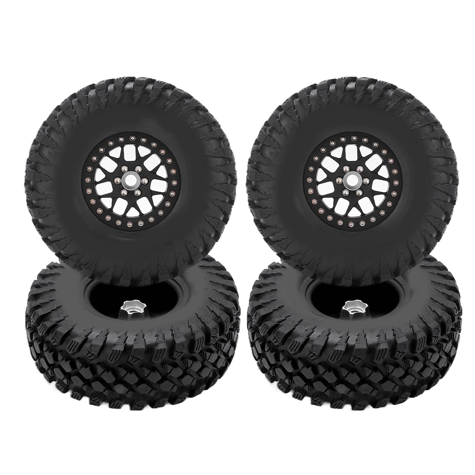 Tire Skin Gomma Alta Adesione per Auto Radiocomandata 110 con Cerchione in Lega di Alluminio – Stabile Resistente e Duraturo per Fuoristrada (Nera)