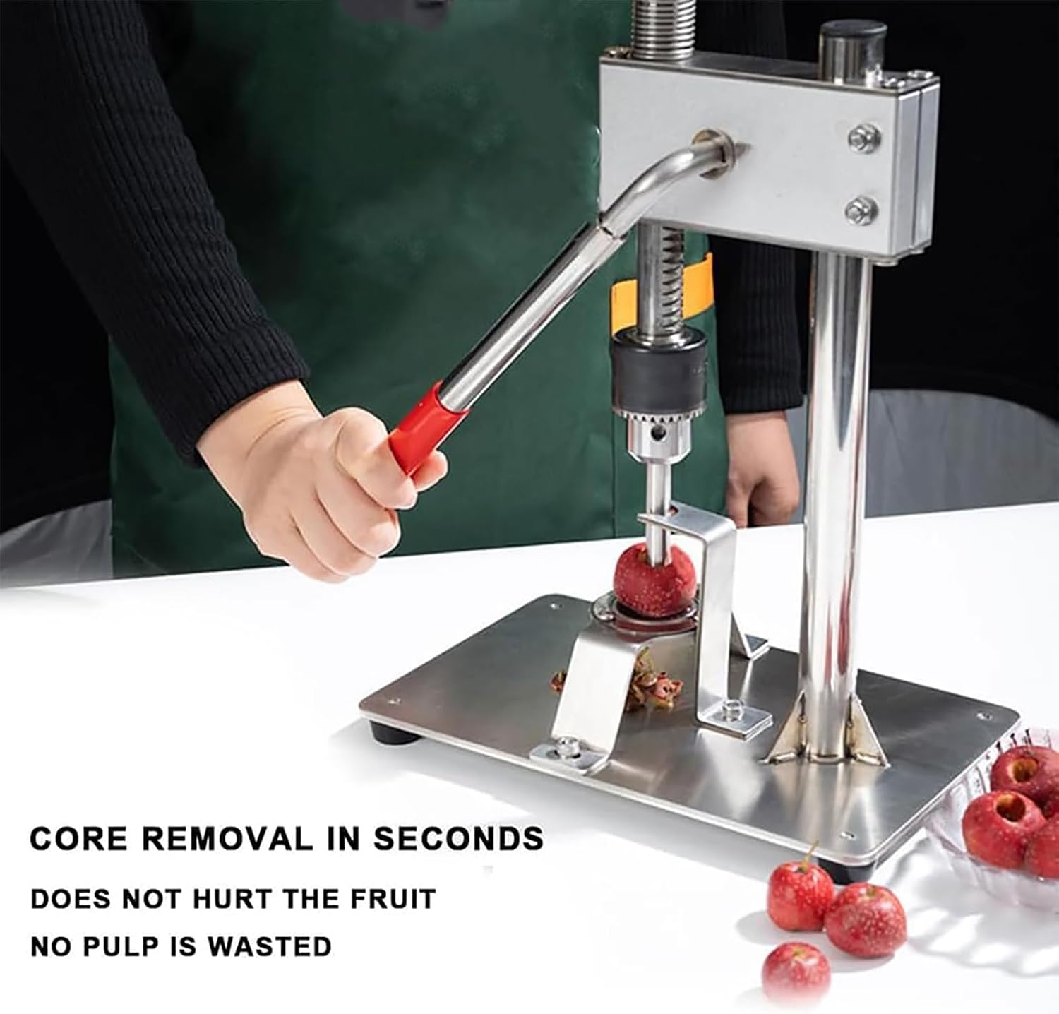 Portable Hawthorn Corer, Stainless Steel Fruit Core Remover Tool with 2 Blades 10cm, 11cm, Replaceable Base 14cm, 16cm, 18cm / Maximum Moving Distance 5.8cm, for Red Dates, Cherries, Hawthorn