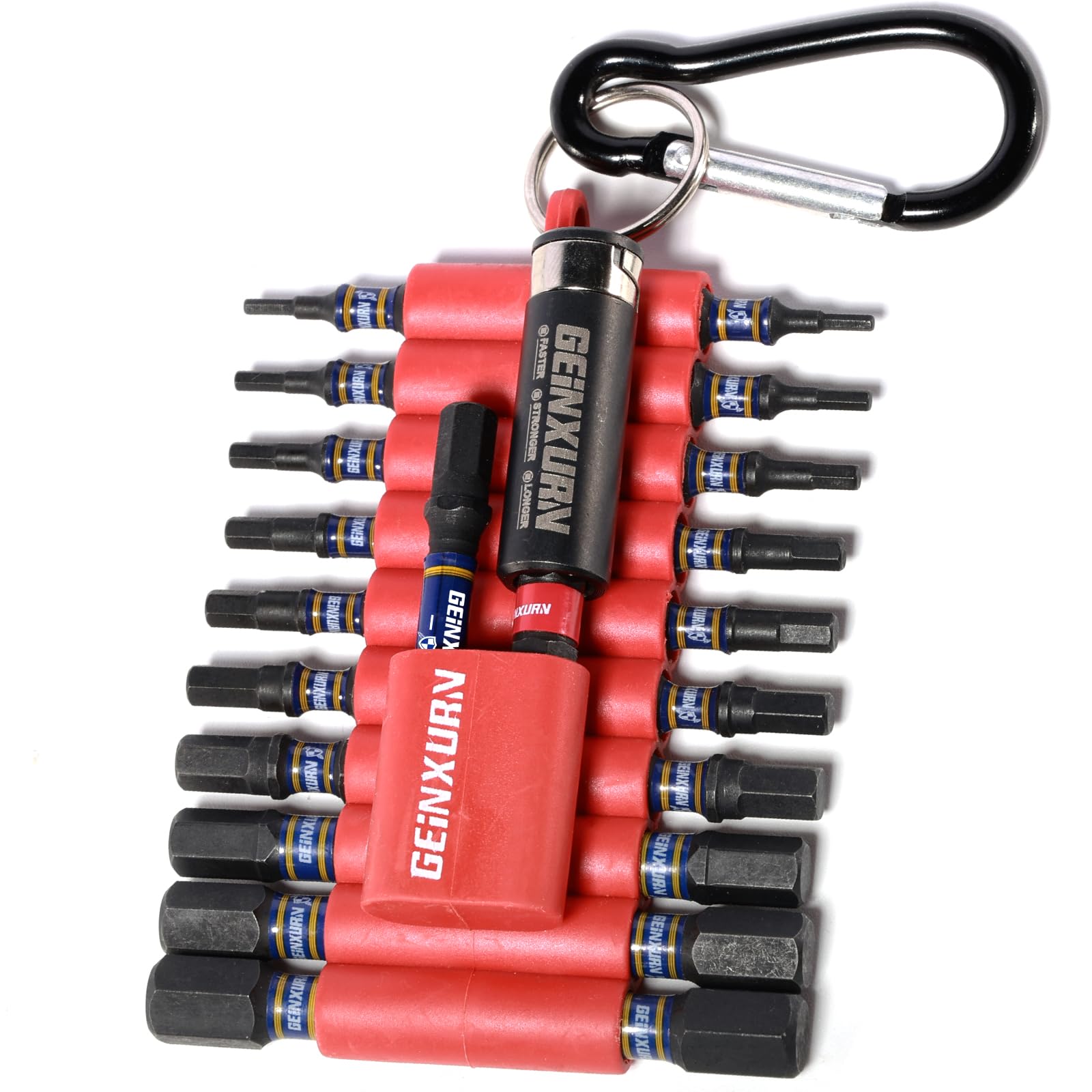 Geinxurn Impact Hex Screwdriver Bits Set,22 Pcs Magnetic Metric S2 Steel Multi Insert Power Bit Tips with Organizer Sleeve and Storage Strip
