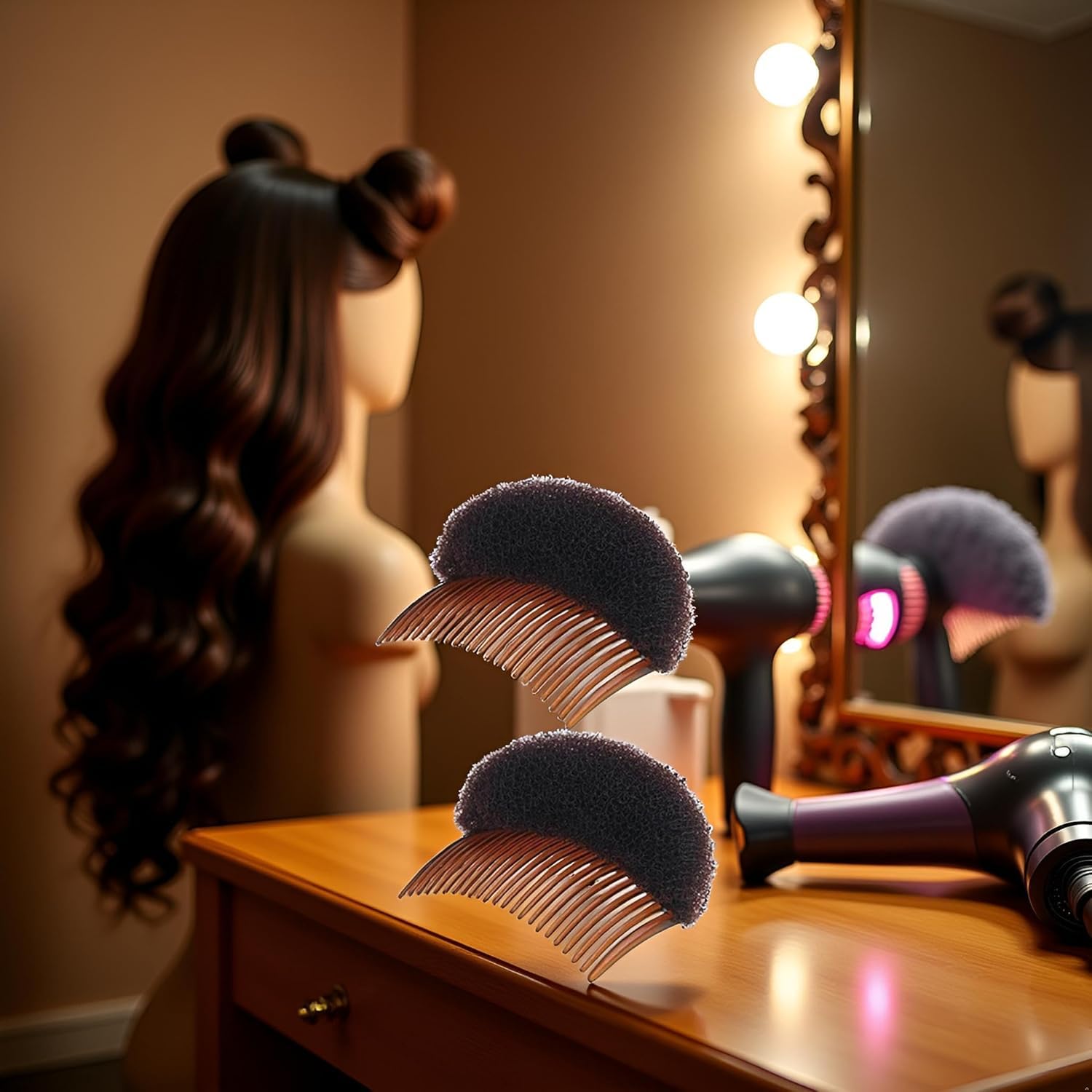 2 fermagli per capelli da donna, in morbida spugna di schiuma, accessori per acconciatura, accessori per acconciatura, inserti di base, cuscinetti per chignon, strumento per trecce