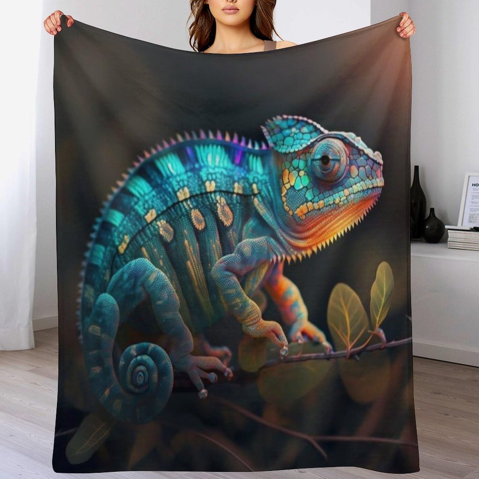 Plaid polaire canapé caméléon couverture flanelle douce pour éliminer les frissons nocturnes