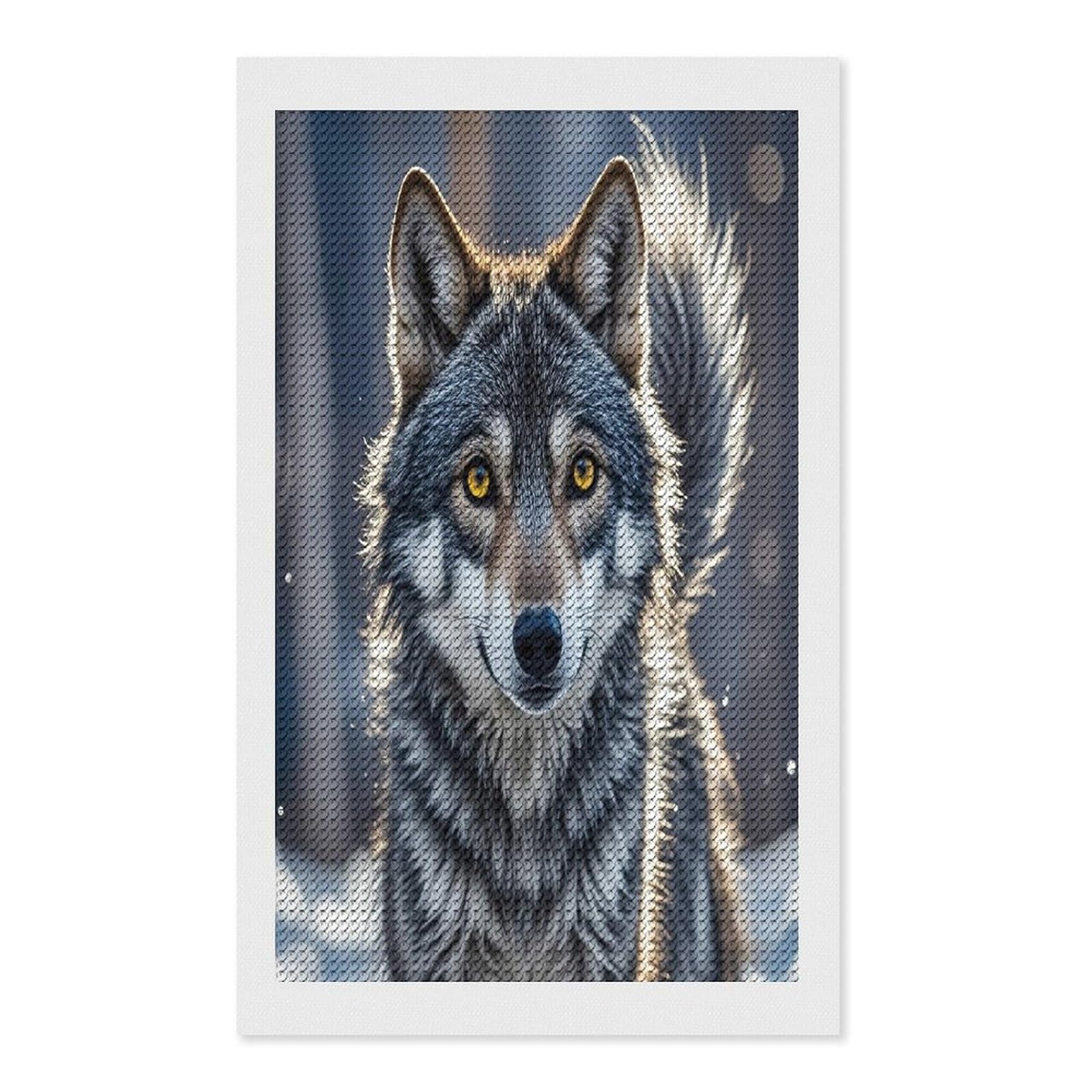 FekiLoot Cute Wolf Diamond Painting Kits for Beginners DIY Diamond Art Kits for Adults Full Drill Round Diamond Dot Gem Art Painting Fun DIY Crafts for Home Kitchen Wall Decor Gift 12"x20"