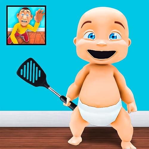 Frecher Baby-Papa: Lustige Streiche, Verstecken und Offline-Spiel – wo süße 3D-Spiele mit Papas Streichen sind.