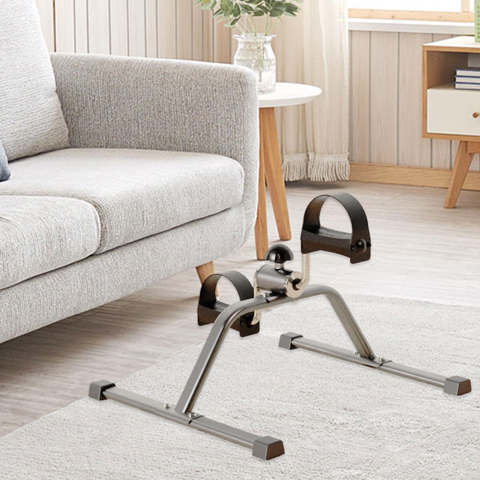 Machine à Pédales pour Exercices Des Jambes Vélo Miniature D'Intérieur avec Résistance Ajustable, Noir