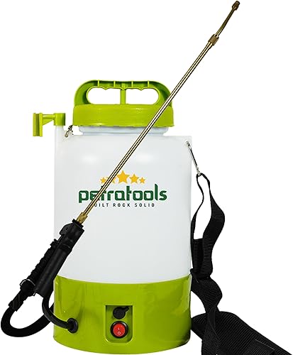 Petra Tools - Pulverizador de batería de 1 galón Pulverizador de batería ultra práctico, pulverizador de jardín y rociador de malezas con correa
