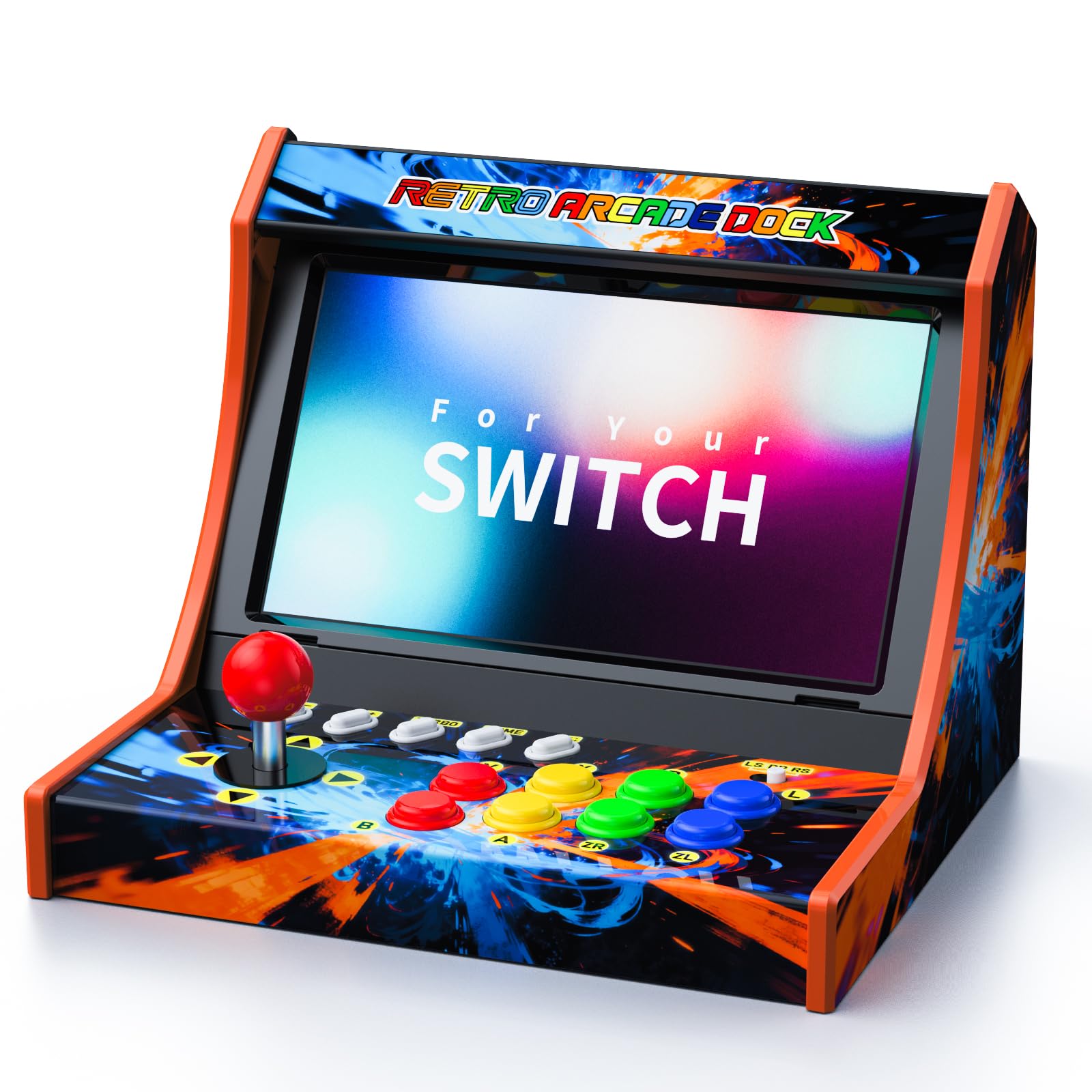 Switch Arcade Stick per Nintendo Switch/OLED/Switch 2, macchine arcade retrò per casa e arcade, supporto per cabinet da gioco Street Fighter - versione screenshot, nessuna voce (schermo non