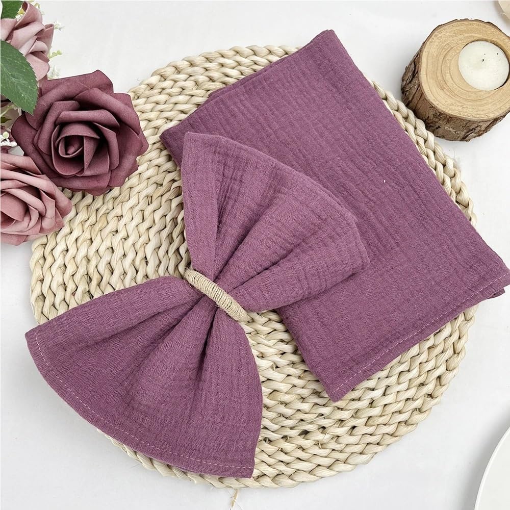 cloth napkins, 50PCS Gauze,Cotton Thick Napkins For Party Dinner Wedding Table Decor(Modena)