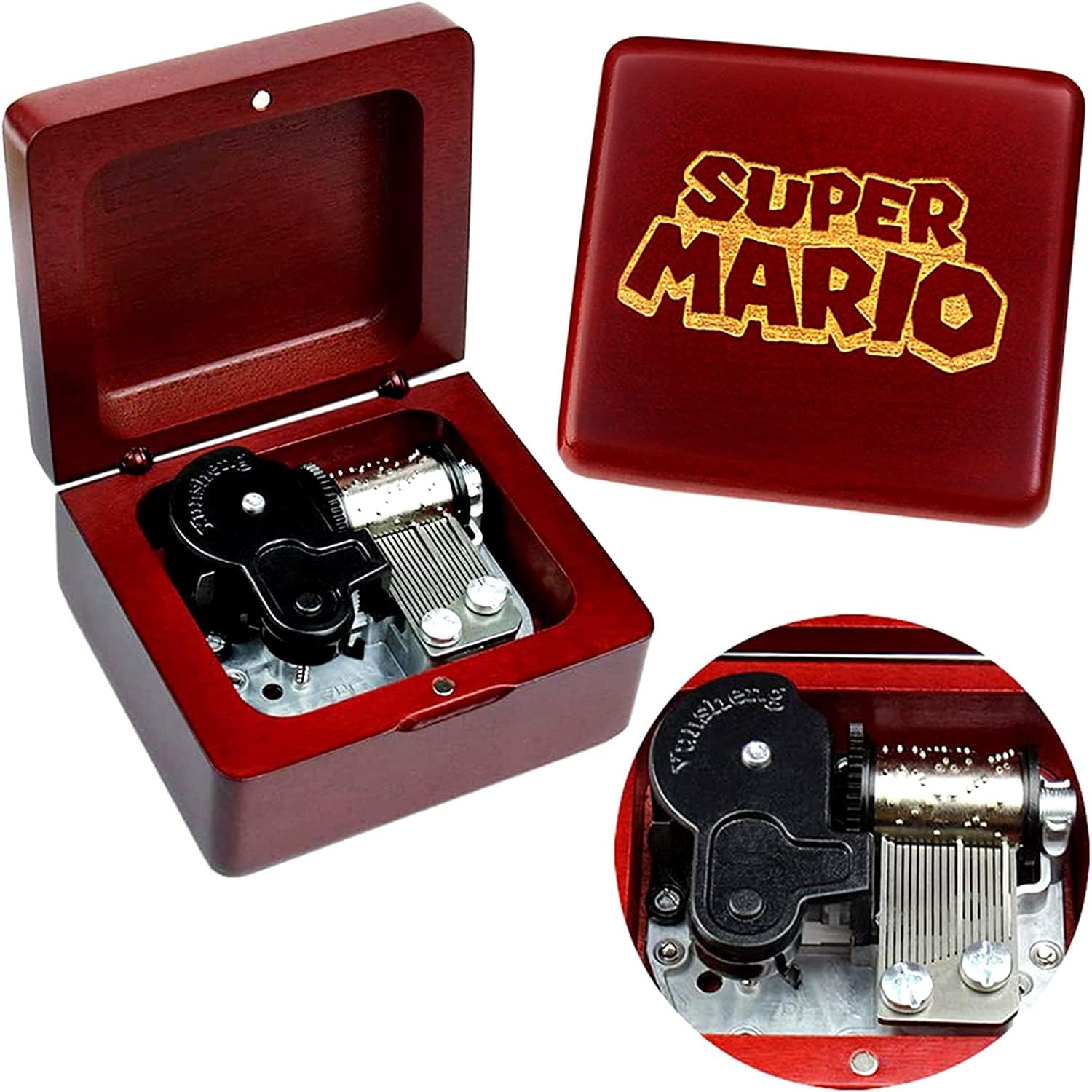 Amazon.com: Sinzyo Music Box Vintage Wood Carved Mechanism Musical