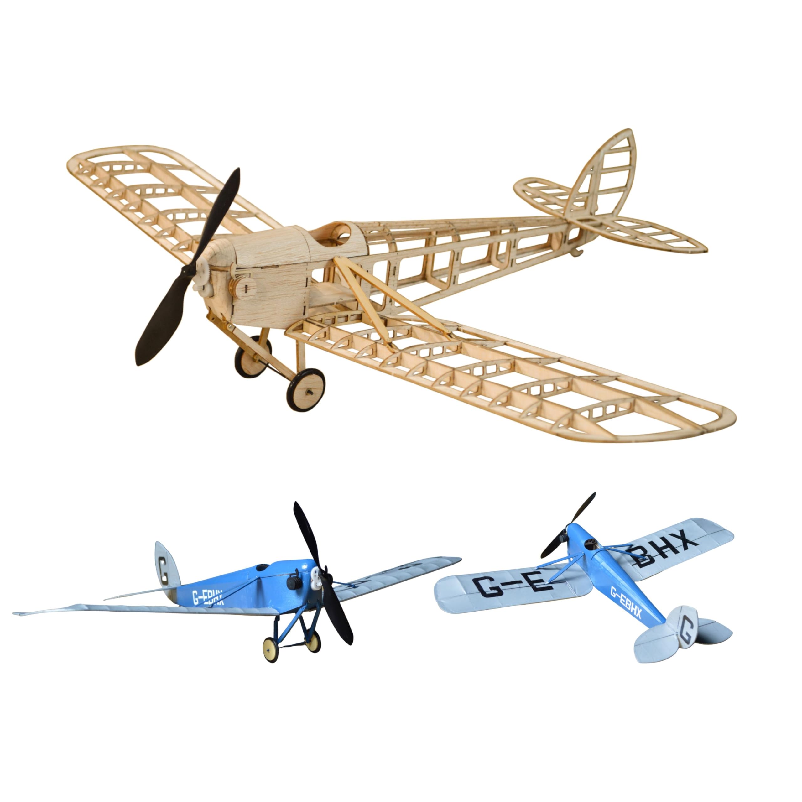 DH.53 Humming Bird Slow Flyer Modellflugzeug Kit, Maßstab 1:20, 500 mm Spannweite, RC Flugzeugmodell Baukasten, Modell Flugzeug zum selbst Bauen, gelaserte Holz Bauteile, 500 x 310 x 128 mm, 40 g RTF