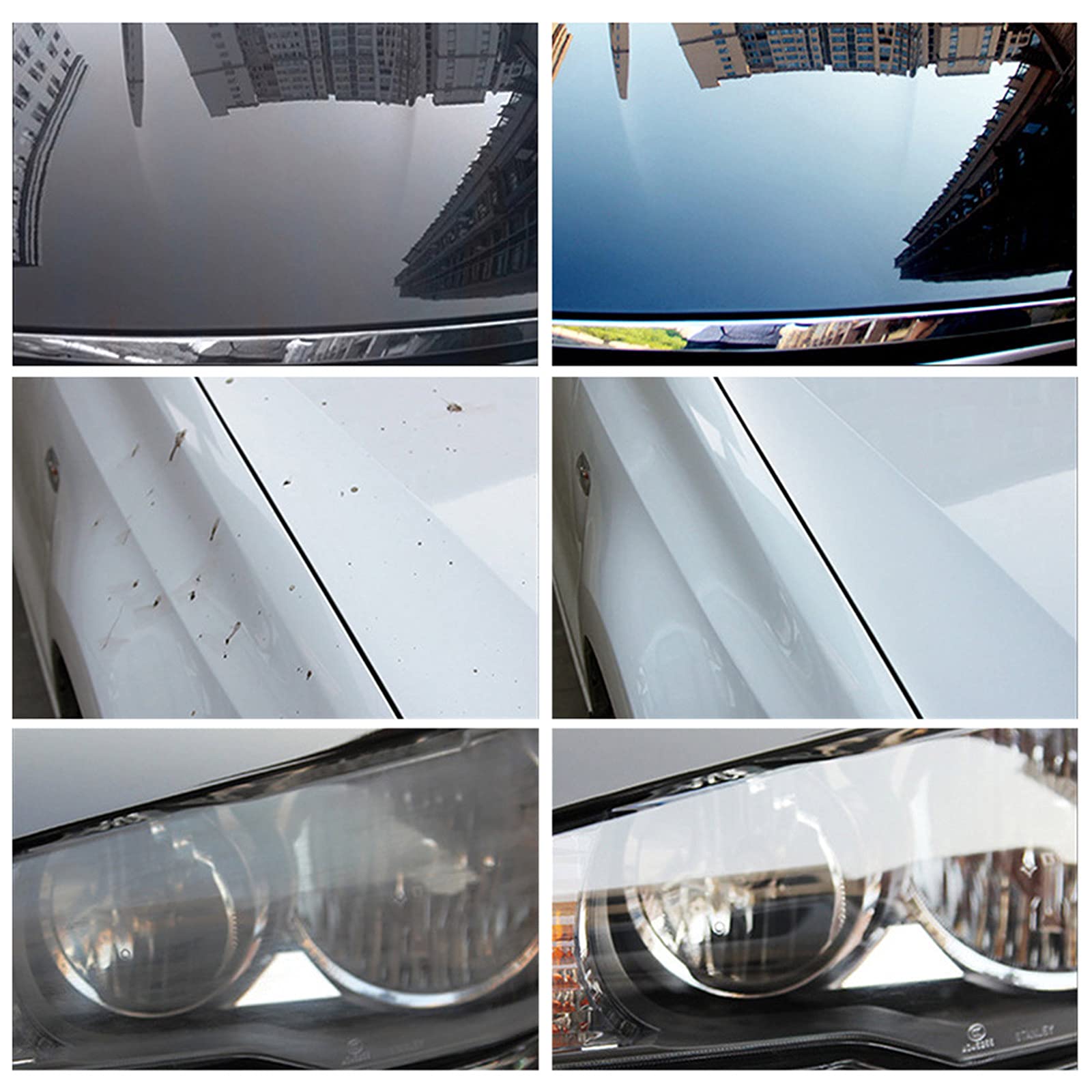Cera Solida per Auto, Cera lucidante per Rivestimento con spugne, per Prodotti per ceratura per la Cura della Riparazione di Bellezza per superfici verniciate per autoveicoli, 250 ml (Bianca)