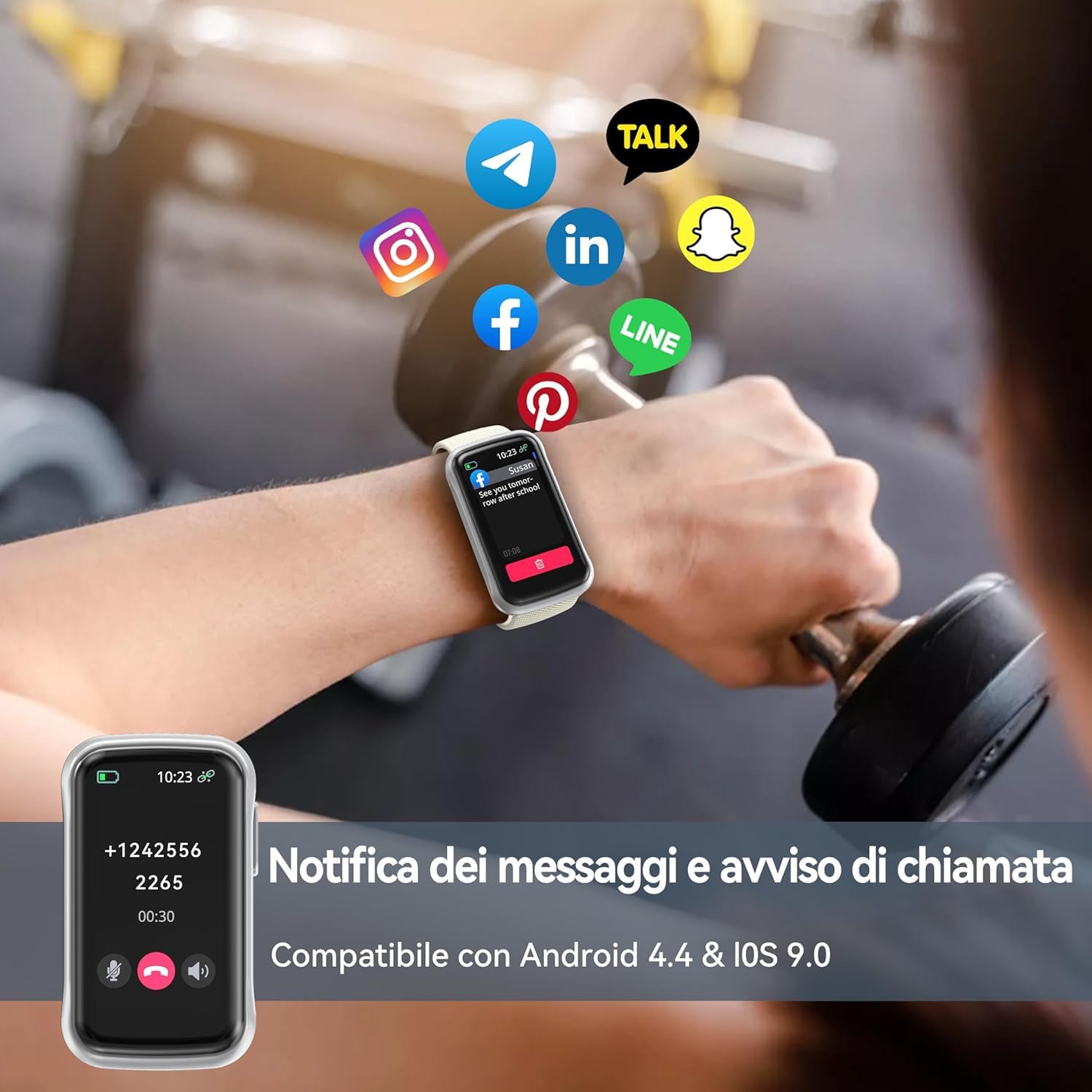 OUKITEL Orologio Smartwatch Donna Uomo, 1.47”HD, 24 Modalità Sportive Smartwatch con Sonno/ SpO2/ 24H Cardiofrequenzimetro, Impermeabile IP68 Fitness Tracker per Android iOS